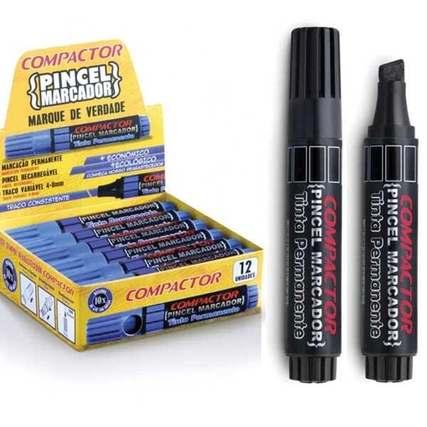 Pincel Marcador Permanente Traco Grosso Preto