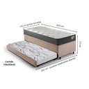 Ver imagem 2 de Bicama Box Baú Viúva 120x203 Suede Bege com Colchão Adapto Molas Ensacadas Ecoflex