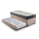 Ver mais imagens de Bicama Box Baú Viúva 120x203 Suede Bege com Colchão Adapto Molas Ensacadas Ecoflex