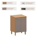 Ver imagem 2 de Balcão para Cozinha 100% MDF 60 cm 2 Portas Dulce Freijó/Cinnamon
