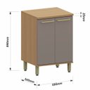 Ver imagem 3 de Balcão para Cozinha 100% MDF 60 cm 2 Portas Dulce Freijó/Cinnamon