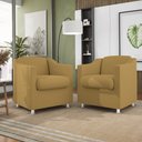 Ver imagem 1 de Kit 2 Poltronas Decorativas Tilla Consultório Recepção Sala Suede Cor:Capuccino