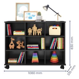 Nicho Organizador 1478 com 3 Gavetas Preto - Qmovi - 3