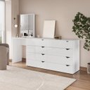 Ver imagem 1 de Cômoda Penteadeira Porto 8 Gavetas com Espelho 209x160cm Branco 240891