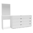 Ver imagem 2 de Cômoda Penteadeira Porto 8 Gavetas com Espelho 209x160cm Branco 240891