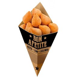 Embalagem para Alimentos Cone Bicudo M Frases KRAFT - 1