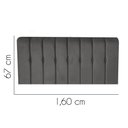 Ver imagem 2 de Painel Estofada Kiara 160cm Queen Size para Cama Box Quarto Suede Cinza Escuro Grafite - Ahazzo Móve