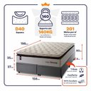 Ver imagem 3 de Conjunto Box Baú Queen New York Cinza 158x198x80 c/ Molas Ensacadas