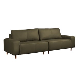 Sofá Decorativo Sala de Estar Metropole 4 Lugares 280cm Bipartido Couro Fendi - Mozzelar