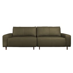 Sofá Decorativo Sala de Estar Metropole 4 Lugares 280cm Bipartido Couro Fendi - Mozzelar - 5