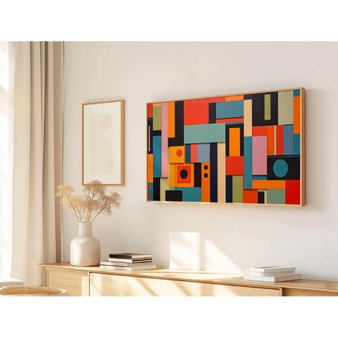 Quadro Decorativo N°21 160x90cm - Panorâmico - Madeira Clara - Rollflex