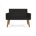 Ver imagem 3 de Kit Sofá Namoradeira + 2 Poltrona Decorativa Tecido Courino Cor:Courino Preta