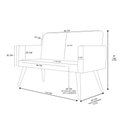 Ver imagem 5 de Kit Sofá Namoradeira + 2 Poltrona Decorativa Tecido Courino Cor:Courino Preta