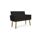 Ver imagem 2 de Kit Sofá Namoradeira + 2 Poltrona Decorativa Tecido Courino Cor:Courino Preta