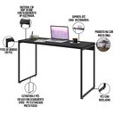 Ver imagem 7 de Kit Escritório Estante Areta 5 Prateleiras com Mesa Industrial Aspen 120cm C01 Onix - Lyam Decor