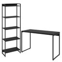 Ver imagem 1 de Kit Escritório Estante Areta 5 Prateleiras com Mesa Industrial Aspen 120cm C01 Onix - Lyam Decor