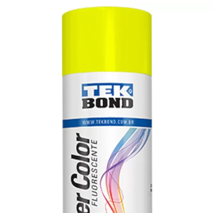 Tinta Spray Fluorescente Amarelo 350ml /250g - Tekbond - 3