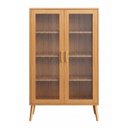 Ver imagem 2 de Cristaleira Madrid 91cm com 2 Portas de Vidro Canelado e 4 Prateleiras Carvalho Rosé Dalla Costa