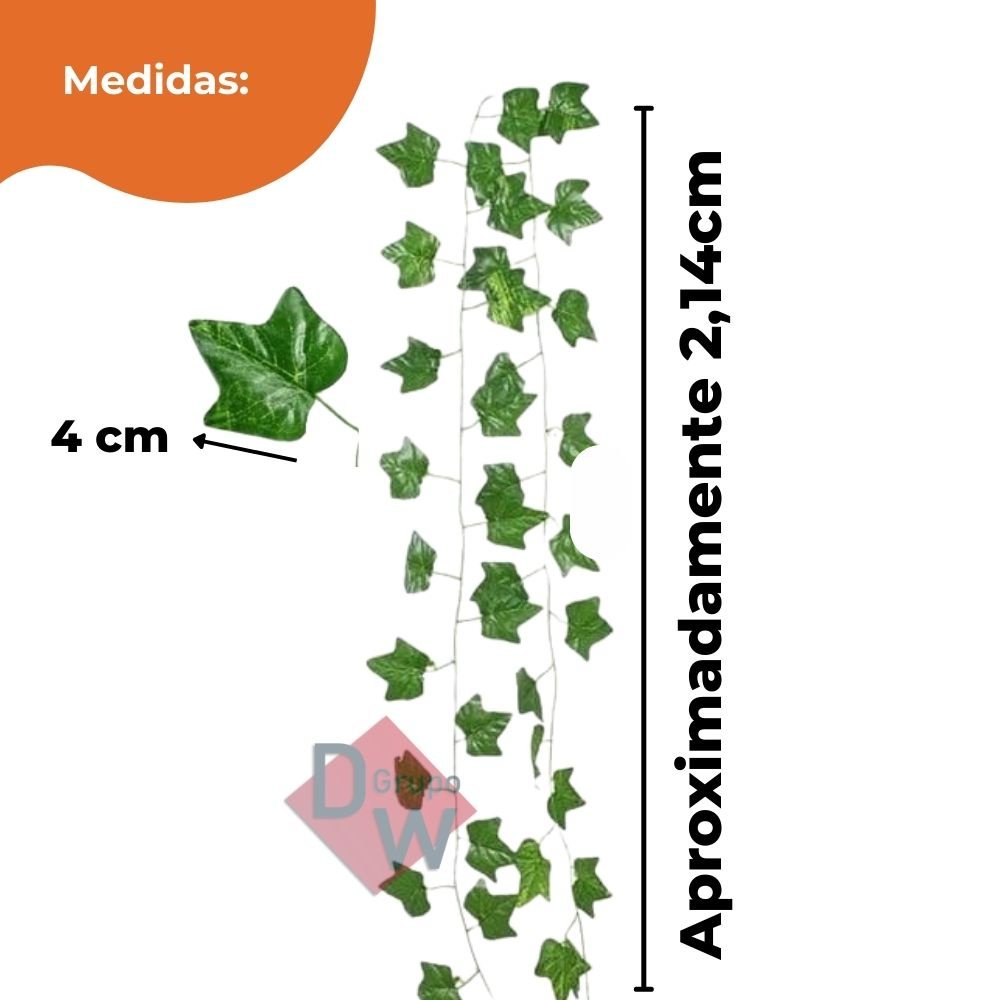 Trepadeira Artificial Hera 2metros a Unidade Jardim Vertical - 4