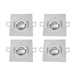Kit 4 Spot Led 5w 6500k Quadrado Branco Frio Bivolt Avant