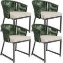 Ver imagem 1 de Kit 04 Cadeiras Decorativas para Área Gourmet Cozinha Corda Náutica Bethari D04 Verde - Lyam Decor
