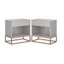 Ver imagem 2 de Kit 2 Mesa de Cabeceira Malta com Base de Ferro