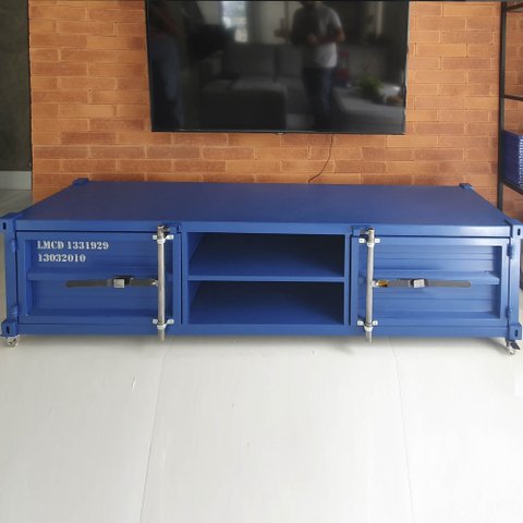 Rack para Tv Container Newark - Estilo Industrial em Ferro 1m50