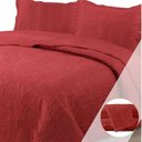 Ver imagem 1 de Cobre Leito Colcha Casal Queen Pratika Dupla Face 03 Peças - Terracota - 100% Poliéster