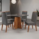 Ver imagem 2 de Mesa de Jantar 4 Lugares Venice com Vidro Mel/cinza/grafite - Viero Móveis
