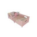 Ver imagem 1 de Mini Cama Encanto Infantil Montessoriana Grade Proteção Quarto da Criança Meninas Princesa Cor Rosa