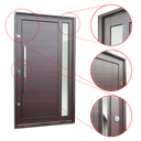 Ver imagem 3 de Porta Pivotante Alumínio Lamb.Visione c/Pux.e.Elite Marrom Corten 240x130 Brimak