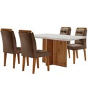 Ver imagem 6 de Mesa Olímpia 120cm Mdf Vidro Canto Reto Com 4 Cadeiras