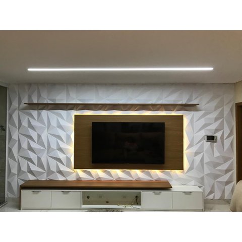 Kit 12 Placas Painel Revestimento Relevo Decoração Texturizada Impermeavel Flexivel 50cmx22cm 3d Pvc