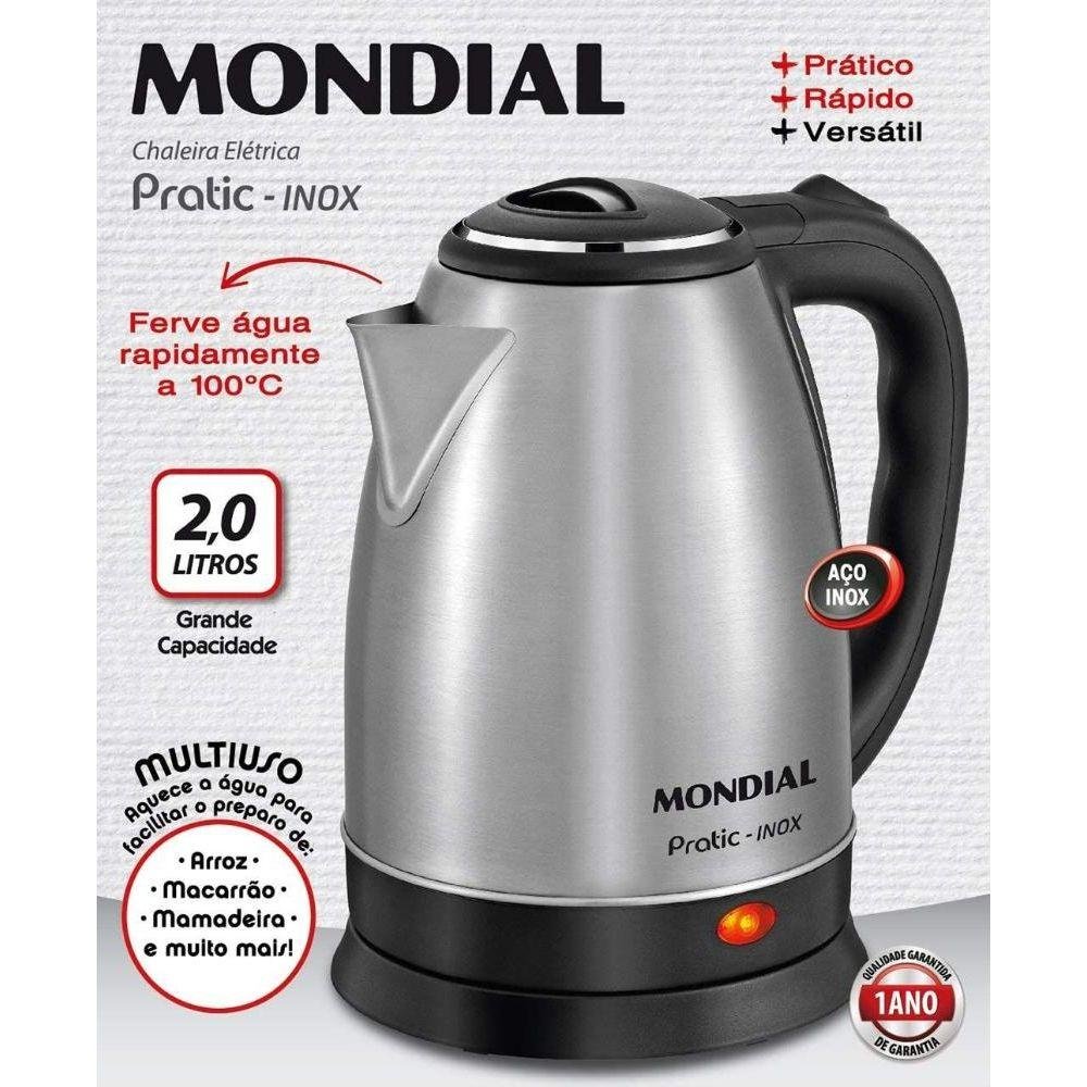 Chaleira Elétrica Pratic Inox 2l Mondial Ce-06 220V - 7