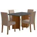 Ver imagem 2 de Conjunto Sala de Jantar Retangular Mesa Helo 120cm e 04 Cadeiras Jade Poliman Móveis