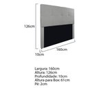 Ver imagem 3 de Cabeceira Queen Marseille P02 160 cm Corano - Doce Sonho Móveis CABECEIRA QUEEN CABECEIRA ESTOFADA C
