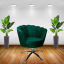 Ver imagem 4 de Kit Duas Poltronas Giratórias Pétala em Sued Premium Verde Musgo Sua Casa Decorações