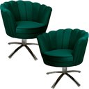 Ver imagem 1 de Kit Duas Poltronas Giratórias Pétala em Sued Premium Verde Musgo Sua Casa Decorações