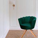 Ver imagem 3 de Kit Duas Poltronas Giratórias Pétala em Sued Premium Verde Musgo Sua Casa Decorações
