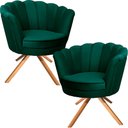 Ver imagem 2 de Kit Duas Poltronas Giratórias Pétala em Sued Premium Verde Musgo Sua Casa Decorações