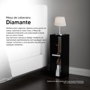 Ver imagem 4 de Conjunto Mesa de Cabeceira Pequena 20x20x60cm Diamante Preto Quarto Sala