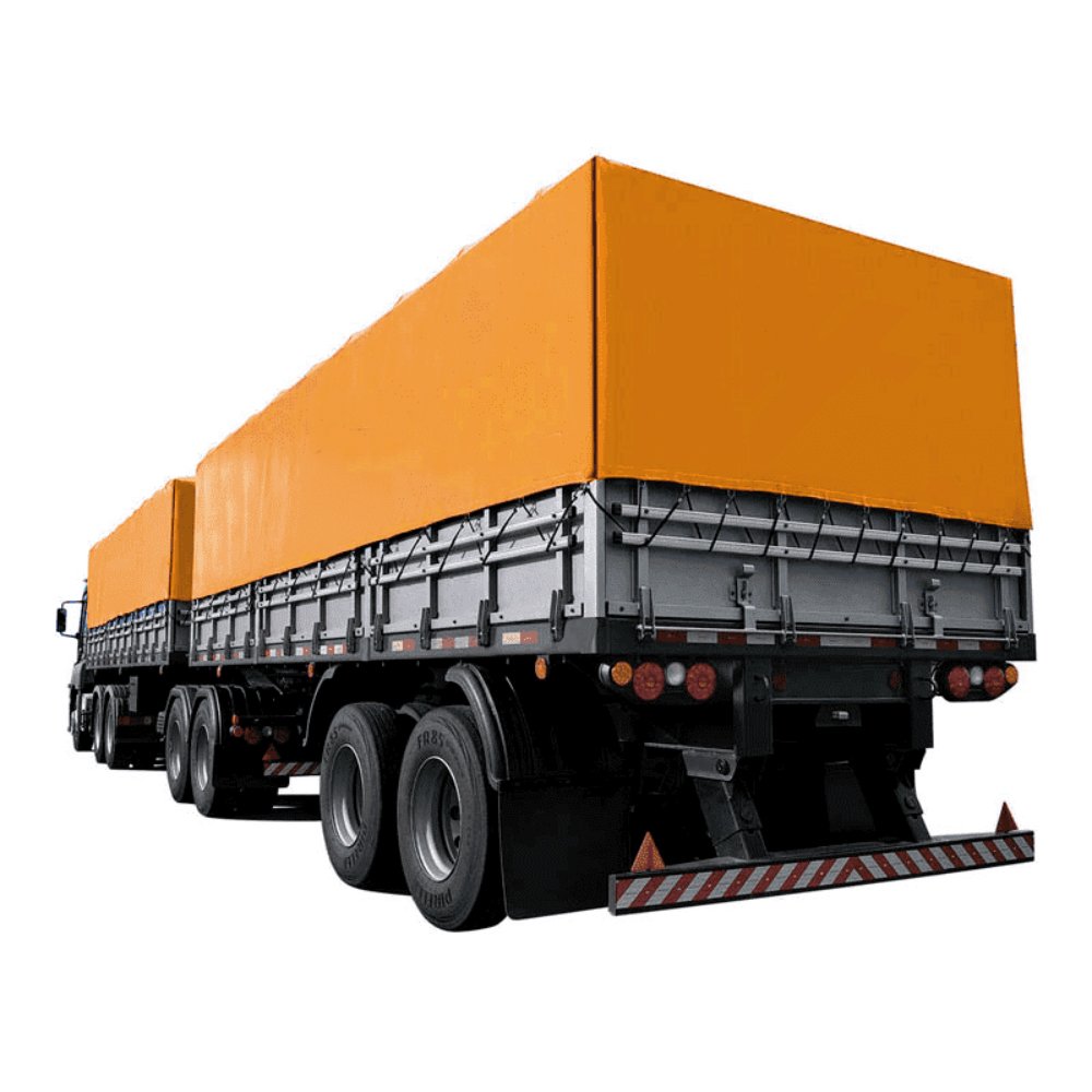 Lona CK600 2,5x2,5m Laranja em Pvc Com Ilhós em Latão Para Caminhão e Transporte 650gr/m²
