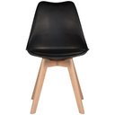 Ver imagem 2 de Kit 4 Cadeiras Charles Eames Leda Luisa Saarinen Design Wood Estofada Base Madeira - Preta