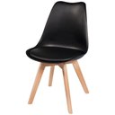 Ver imagem 3 de Kit 4 Cadeiras Charles Eames Leda Luisa Saarinen Design Wood Estofada Base Madeira - Preta