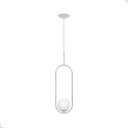 Ver imagem 1 de Luminária de Teto Pendente Pêndulo Branco com Globo de Vidro Leitoso 1xg9 Bivolt