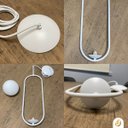 Ver imagem 4 de Luminária de Teto Pendente Pêndulo Branco com Globo de Vidro Leitoso 1xg9 Bivolt