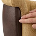 Ver imagem 7 de Poltrona Decorativa Alce Pes Madeira Linho Color Trend e Courino Tca 219 Tcs 721 Moll