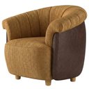 Ver imagem 1 de Poltrona Decorativa Alce Pes Madeira Linho Color Trend e Courino Tca 219 Tcs 721 Moll