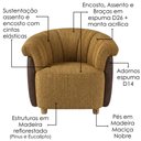 Ver imagem 4 de Poltrona Decorativa Alce Pes Madeira Linho Color Trend e Courino Tca 219 Tcs 721 Moll
