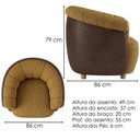 Ver imagem 3 de Poltrona Decorativa Alce Pes Madeira Linho Color Trend e Courino Tca 219 Tcs 721 Moll